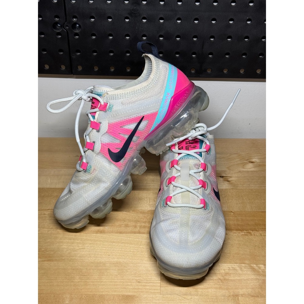 Nike‎ Air Vapormax 2019 Womens 7 Summit White Laser Fuchsia Pink AR6632-007
